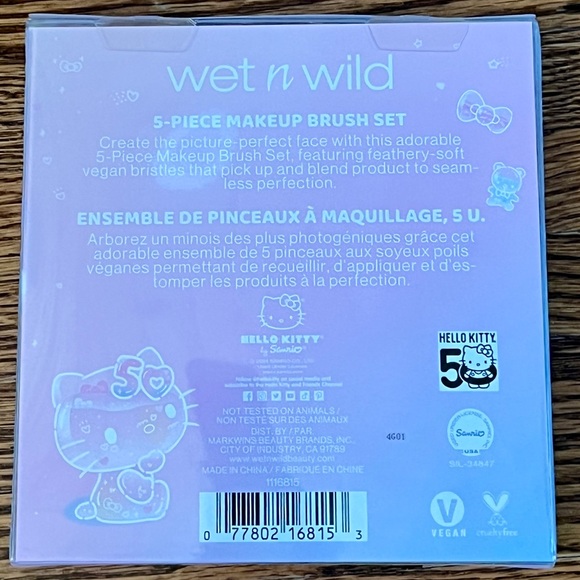 wet n wild Hello Kitty 5-piece makeup brush set NIB - Picture 2 of 2